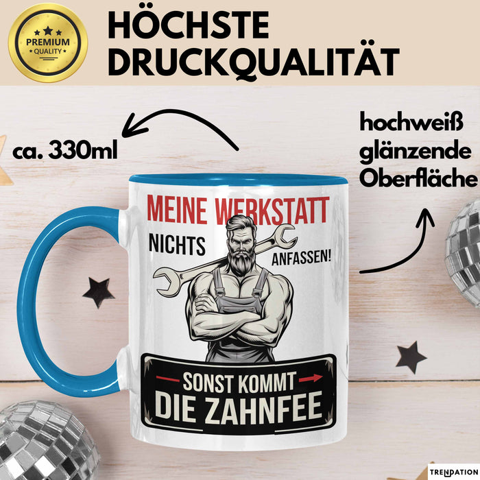 Handwerker Tasse Geschenk Fass Nichts In Der Werkstatt An Blau Trendation