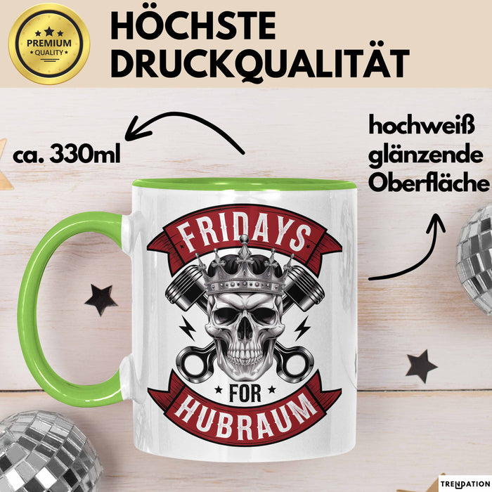 Automechaniker Tasse Geschenk Fridays For Hubraum Techniker Grün Trendation