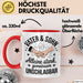 Papa Vatertag Vater Sohn Tasse Becher Geschenk Lustige Geschenkidee Spruch Vater & Sohn Alleine Stark Gemeinsam Unschlagbar Rot Trendation