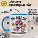 Humor Tasse Geschenk Die Lage Ist Besäufniserregend Geschenkidee Kaffee-Becher Blau Trendation