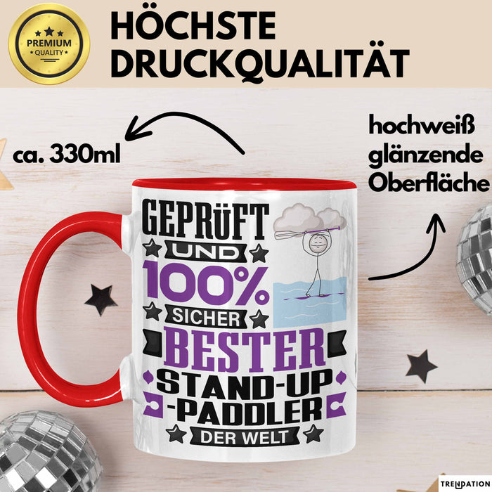 Stand-Up-Paddler Geschenk Lustiger Spruch für Stand-Up-Paddler Geschenkidee Bester Stand-Up-Paddler Der Welt Rot Trendation