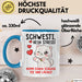 Schwester Tasse Geschenk Schwesti Kein Stress Schluck Tee Geschenkidee Blau Trendation