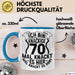 70er Geburtstag Geschenk Männer Frauen Ich Bin Knackige 70 Tasse Geschenkidee Lustiger Spruch Opa 70. Geburtstag Kaffee-Becher Blau Trendation
