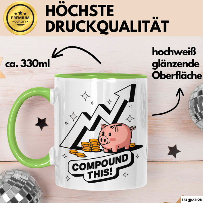 Investor Tasse Geschenk Lustige Geschenkidee Spruch Für Vermögens Erbauer Grün Trendation