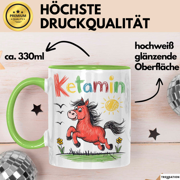 Ketamin Einhorn Tasse Geschenk Lustige Geschenkidee Spruch Ketamin Grün Trendation