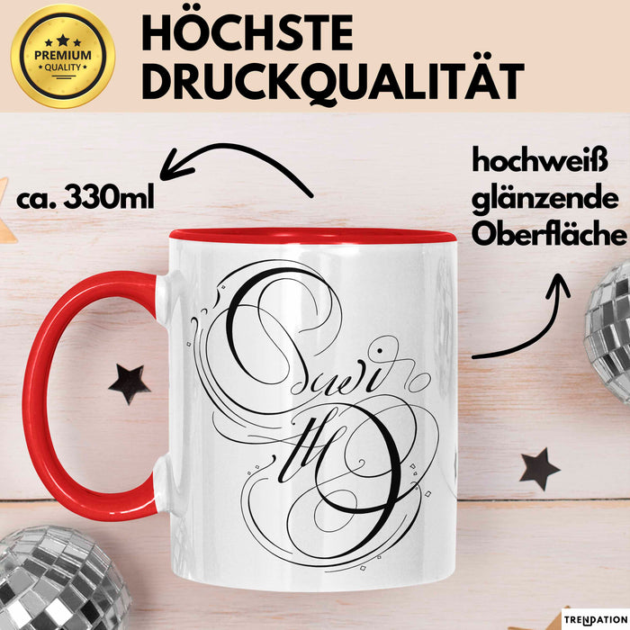 Kalligraf Tasse Geschenkidee für Handlettering Künstler Rot Trendation