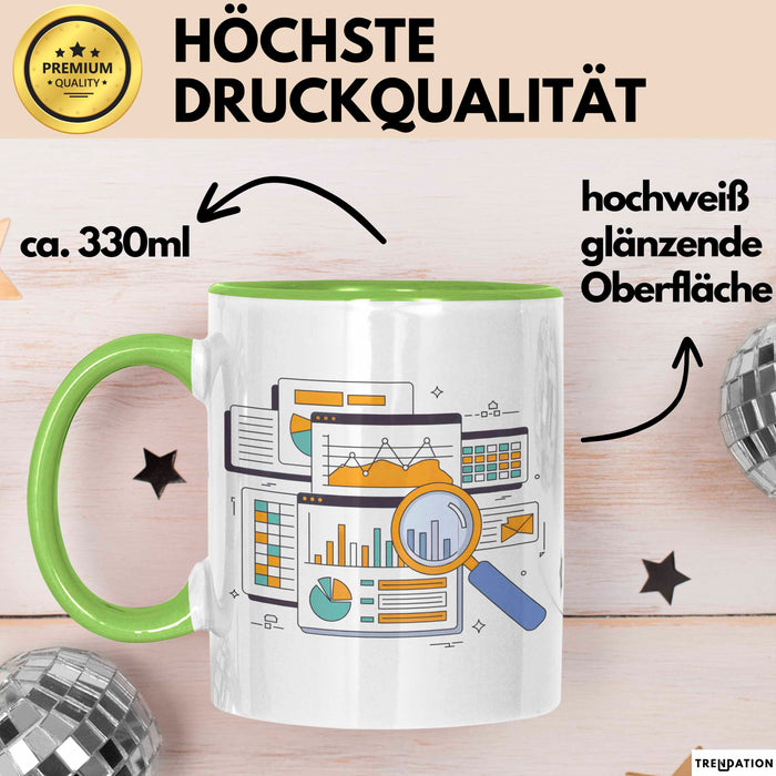 Daten Analyst Tasse Geschenk Lustige Geschenkidee Spruch Für Erkenntnis Sucher Grün Trendation