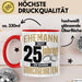 Ehemann Tasse Geschenk 25 Jahre Hochzeitstag Lustiger Spruch Silberhochzeit Rot Trendation
