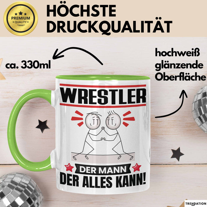 Wrestler Tasse Geschenk für Wrestler Der Mann Der Alles Kann Geschenkidee zum Geburtstag Grün Trendation