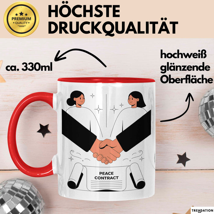 Mediator Tasse Geschenk Lustige Geschenkidee Spruch Für Konflikt Löser Rot Trendation