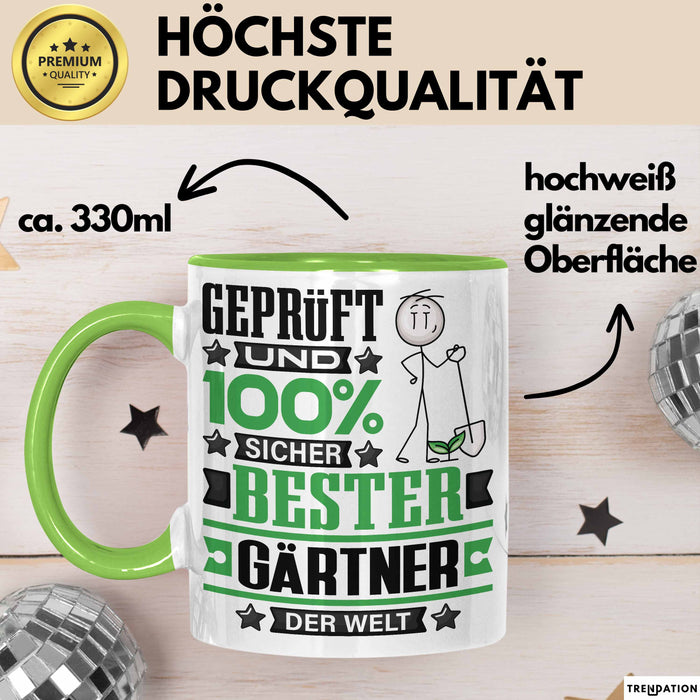Gärtner Geschenk Lustiger Spruch für Gärtner Geschenkidee Bester Gärtner Der Welt Grün Trendation