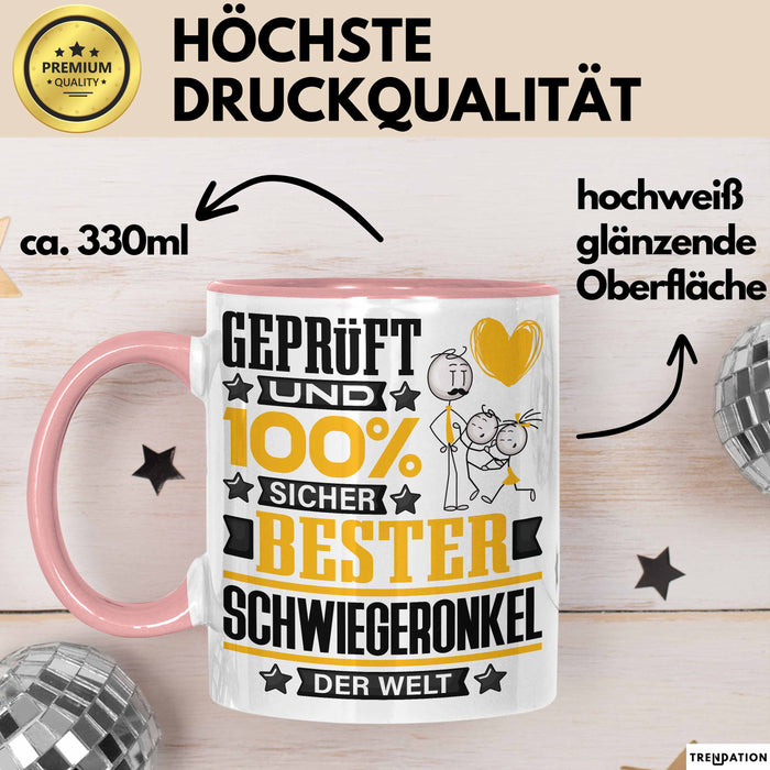 Schwiegeronkel Geschenk Lustiger Spruch für Schwiegeronkel Geschenkidee Bester Schwiegeronkel Der Welt Rosa Trendation