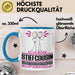 Stiefcousin Geschenk Tasse Ich Bin Stiefcousin Aber Sag Doch Einfach Superheld Lustige Geschenkdiee für Stiefcousin Kaffee-Becher Blau Trendation