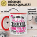 Lustige Tasse Geschenk Hübsche Tochter Waffe Schaufel Spruch Rot Trendation