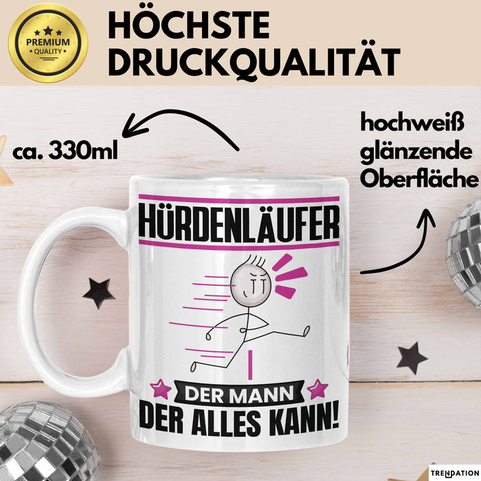 Hürdenläufer Tasse Geschenk für Hürdenläufer Der Mann Der Alles Kann Geschenkidee zum Geburtstag Weiß Trendation
