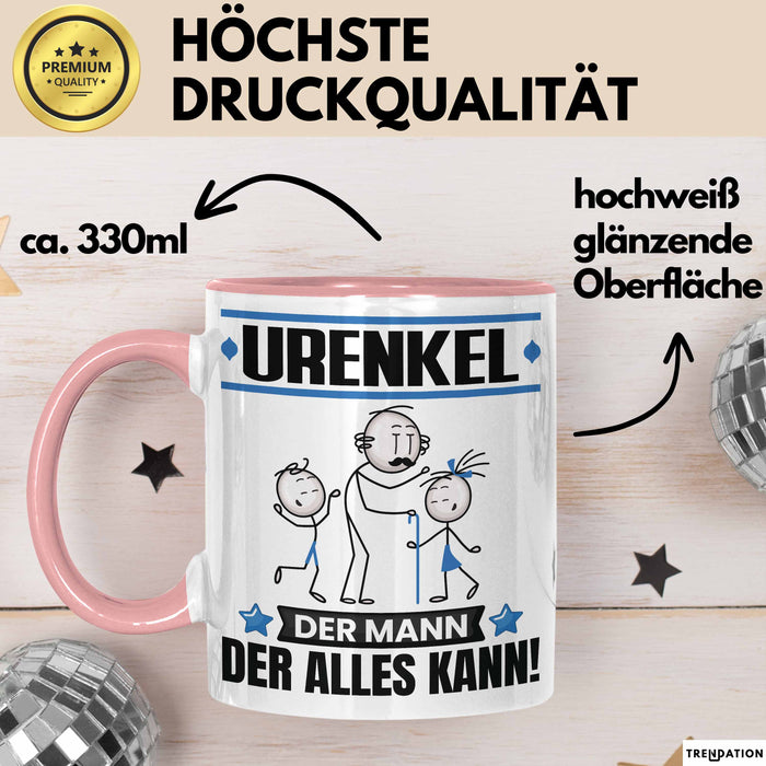 Urenkel Tasse Geschenk für Urenkel Der Mann Der Alles Kann Geschenkidee zum Geburtstag Rosa Trendation