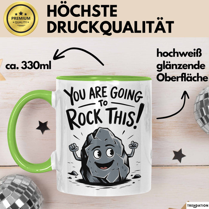 Motivierend Inspirierend Tasse Geschenk Lustige Geschenkidee Spruch Du Wirst Das Rocken Grün Trendation
