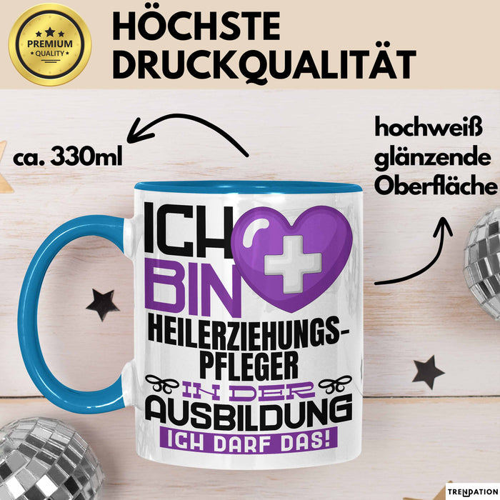 Heilerziehungspfleger Ausbildung Tasse Geschenk Ich Bin Heilerziehungspfleger In Der Ausbildung Ich Darf Das Geschenkidee Spruch Blau Trendation