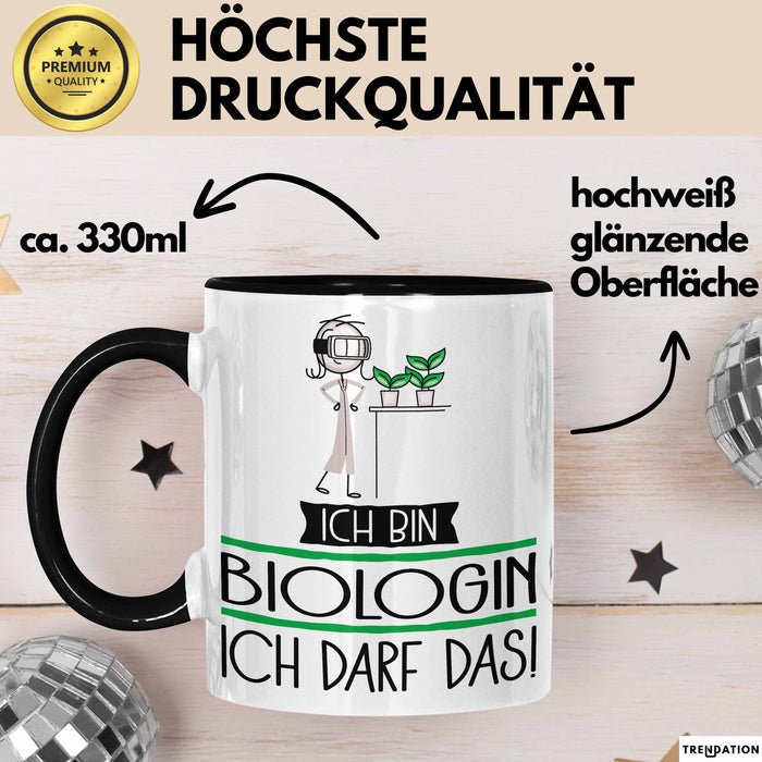 Geschenk für Biologin Tasse Lustige Geschenkidee Geburtstag Ich Bin Biologin Ich Darf Das Trendation
