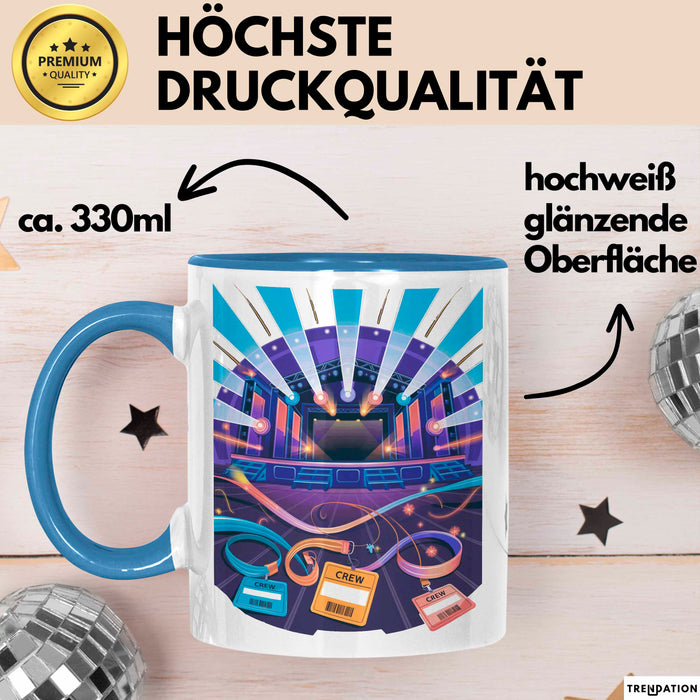 Festival Crew Tasse Geschenk Lustige Geschenkidee Spruch Für Live Event Teams Blau Trendation