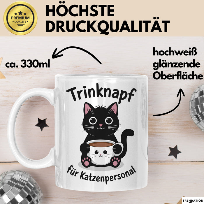 Katzen Tasse Geschenk Trinknapf Fuer Katzenpersonal Geschenkidee Lustig