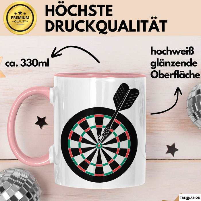 Darts Spieler Tasse Geschenkidee Bullseye Champion Lustiger Geschenkidee Lustig Rosa Trendation