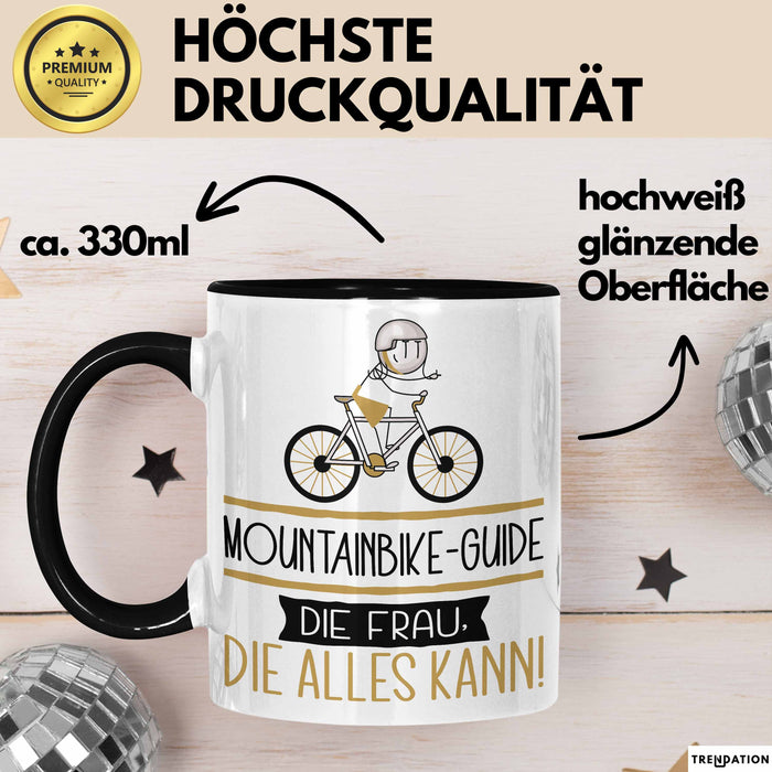Mountainbike-Guide Geschenk Tasse Becher Die Frau Die Allen Kann Geschenkidee für eine Mountainbike-Guide Lustig Trendation