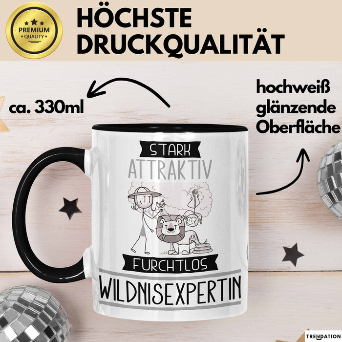 Wildnisexpertin Tasse Geschenk Becher Stark Attraktiv Furchtlos Wildnisexpertin Lustige Geschenkidee Trendation