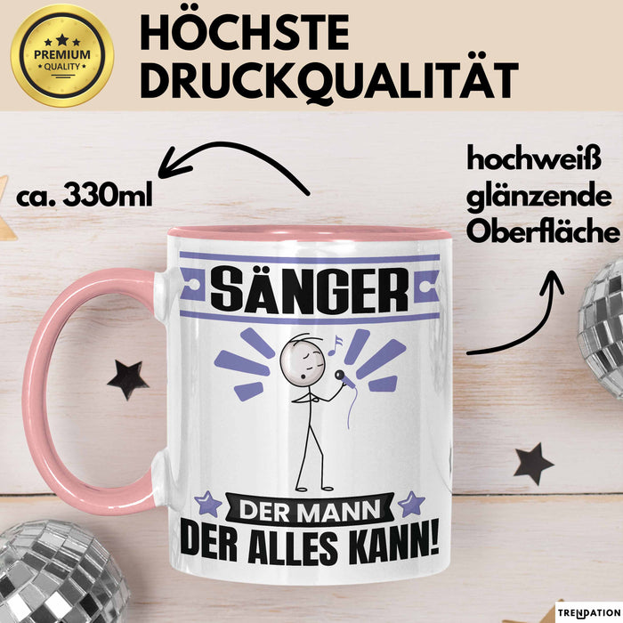 Sänger Tasse Geschenk für Sänger Der Mann Der Alles Kann Geschenkidee zum Geburtstag Rosa Trendation