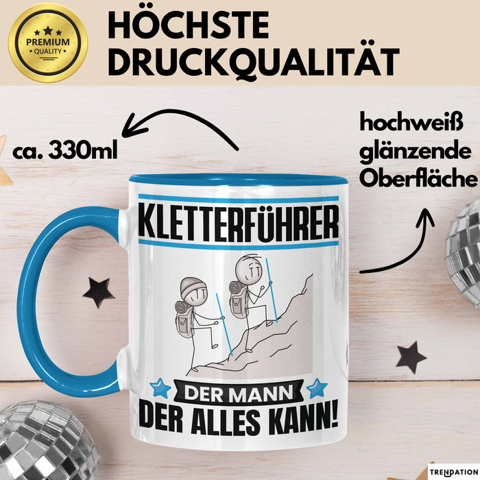 Kletterführer Tasse Geschenk für Kletterführer Der Mann Der Alles Kann Geschenkidee zum Geburtstag Blau Trendation