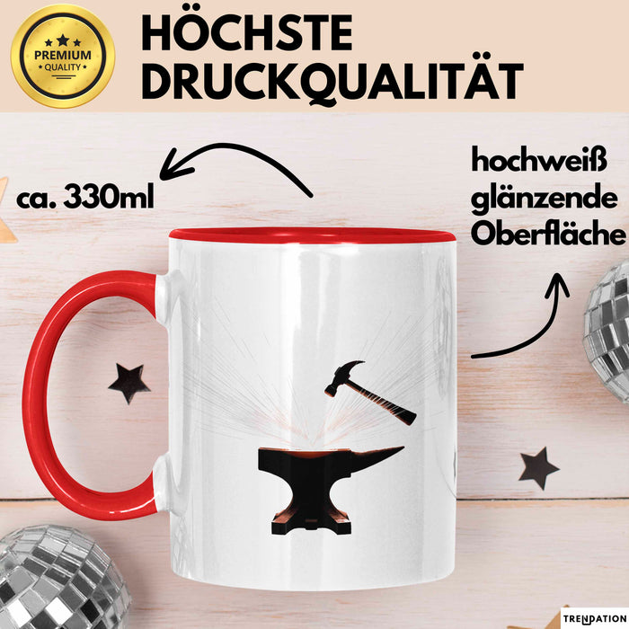 Schmied Tasse Geschenk Lustige Geschenkidee Spruch Für Metall Arbeiter Rot Trendation