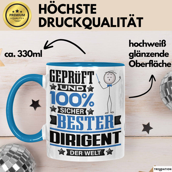 Dirigent Geschenk Lustiger Spruch für Dirigent Geschenkidee Bester Dirigent Der Welt Blau Trendation