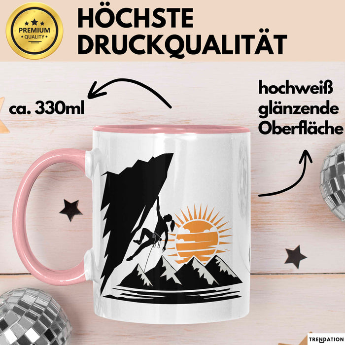 Kletterer Tasse Geschenkidee Abenteuersucher Lustiger Spruch Geschenkidee Lustig Rosa Trendation