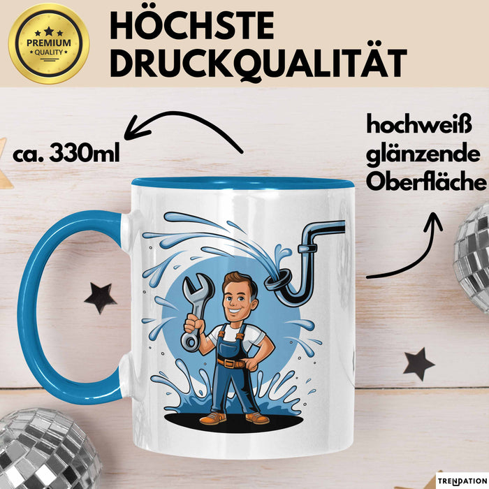 Klempner Tasse Geschenk Lustige Geschenkidee Spruch Für Rohr Reparierer Blau Trendation