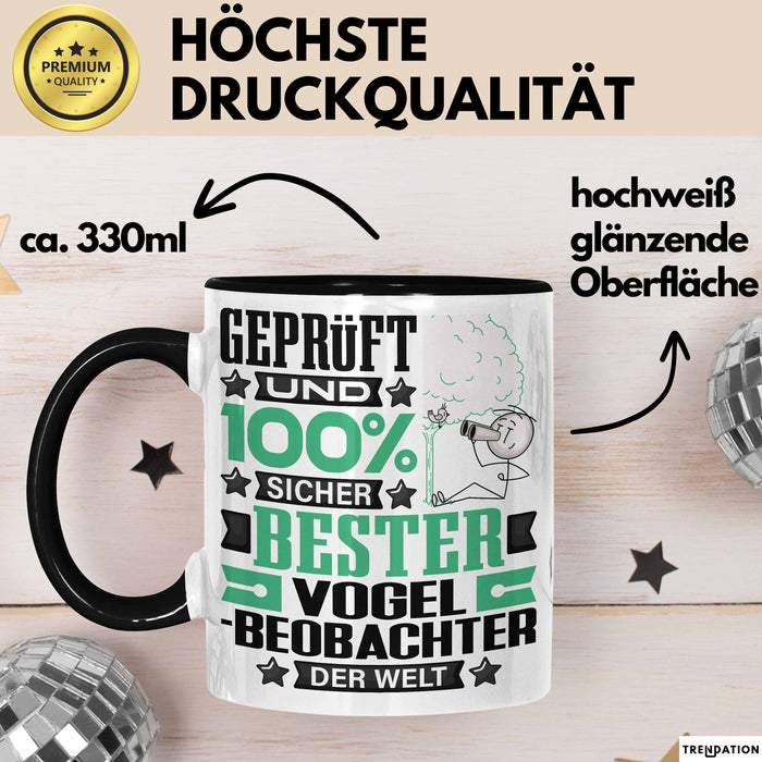 Vogelbeobachter Geschenk Lustiger Spruch für Vogelbeobachter Geschenkidee Bester Vogelbeobachter Der Welt Schwarz Trendation