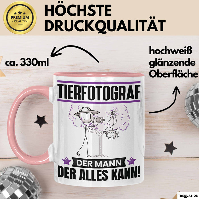 Tierfotograf Tasse Geschenk für Tierfotograf Der Mann Der Alles Kann Geschenkidee zum Geburtstag Rosa Trendation