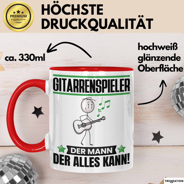 Gitarrenspieler Tasse Geschenk für Gitarrenspieler Der Mann Der Alles Kann Geschenkidee zum Geburtstag Rot Trendation