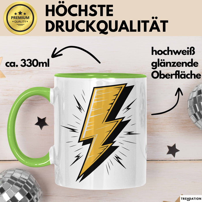 Elektriker Tasse Geschenkidee für Elektrotechniker Grün Trendation