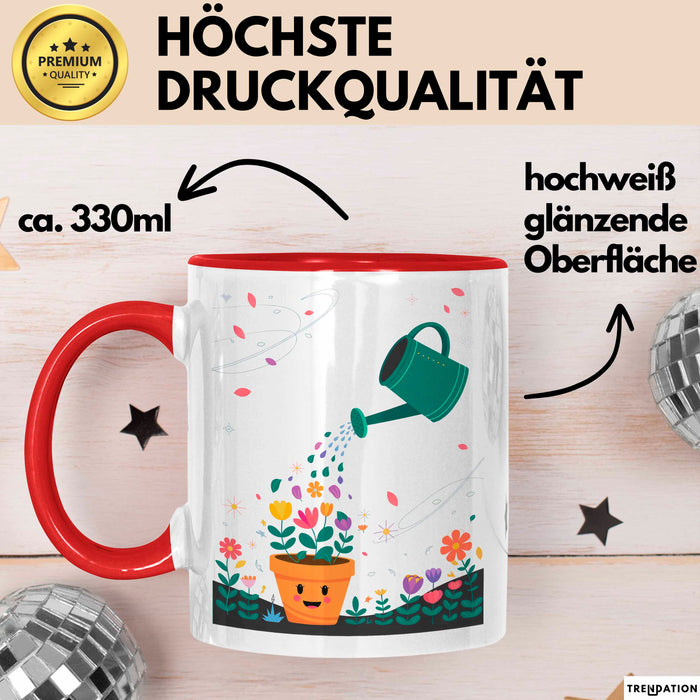 Gärtner Tasse Geschenk Lustige Geschenkidee Spruch Für Pflanzen Liebhaber Rot Trendation