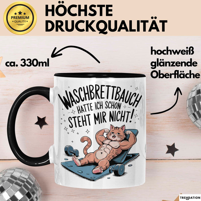 Fitnessstudio Training Tasse Geschenk Lustige Geschenkidee Waschbrettbauch Hatte Ich Schon Trendation