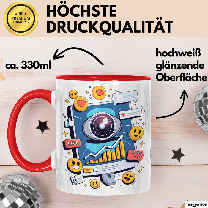 Live Streamer Tasse Geschenk Lustige Geschenkidee Spruch Für Online Kreative Rot Trendation