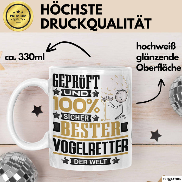 Vogelretter Geschenk Lustiger Spruch für Vogelretter Geschenkidee Bester Vogelretter Der Welt Weiß Trendation