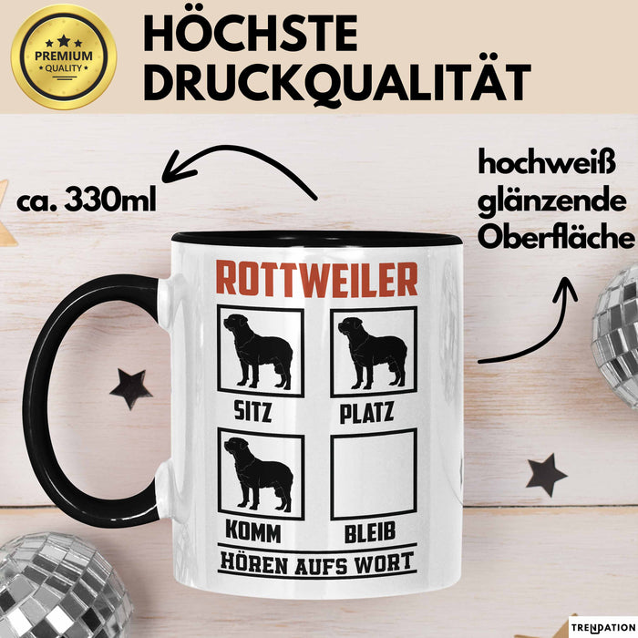 Rottweiler Hören Aufs Wort Tasse Geschenk Rottweiler Besitzer Mama Becher Trendation