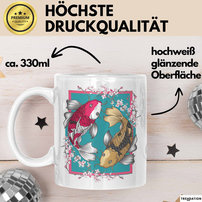 Koi-Fisch-Liebhaber Tasse Geschenk Koifische Weiß Trendation