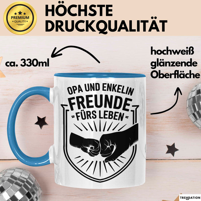 Opa Enkelin Tasse Geschenk Lustige Geschenkidee Spruch Freunde Fürs Leben Blau Trendation
