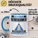 Serienjunkie Tasse Geschenk für Serienjunkie Geburtstag Lustiger Spruch Kaffee-Becher Was Ist Deine Superkraft Blau Trendation
