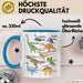 Dino Tasse Geschenk Dinosaurier Geschenkidee Jungs Dino-Fans T-Rex Arten Von Dinosaurieren Kakao Becher Becher Blau Trendation