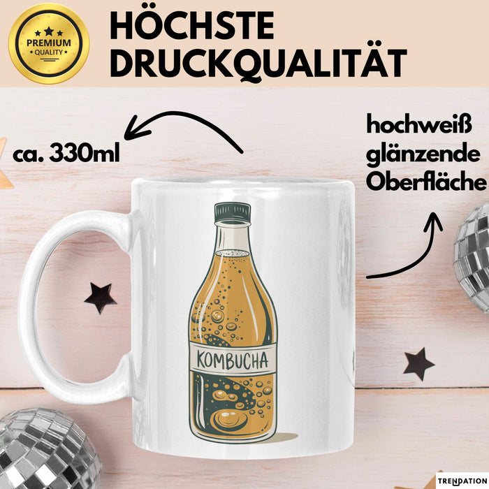 Kombucha Trinker Tasse Geschenkidee Darmgesundheit Liebhaber Weiß Trendation