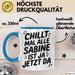 Sabine Tasse Geschenk Chillt Mal Alle Sabine Ist Ja Jetzt Da Geschenkidee Becher mit Name Blau Trendation