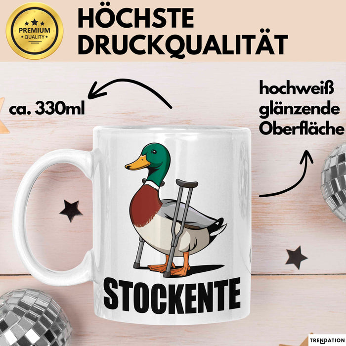 Stockente Tasse Geschenk Lustige Geschenkidee Spruch Stockente Weiß Trendation